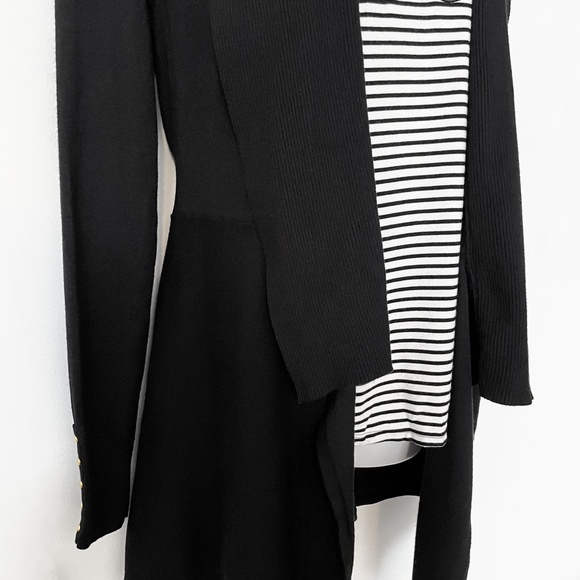 White House Black Market Black Long Sleeve Sweater Gold Buttons Size M - Picture 3 of 13